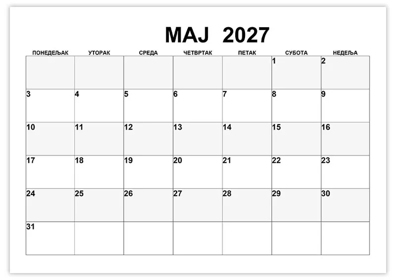 kalendar-za-beleshke-za-maj-2027