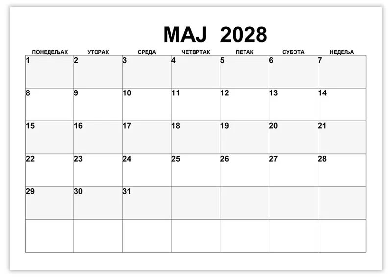 kalendar-za-beleshke-za-maj-2028
