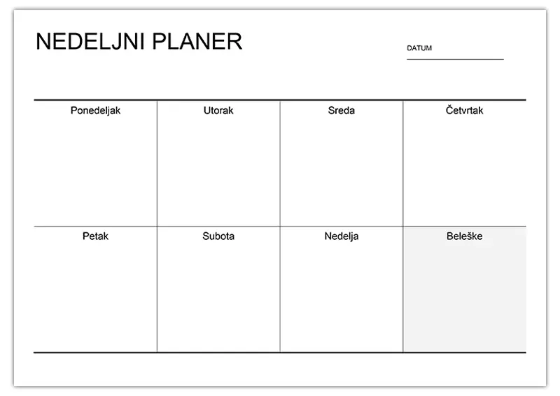 Planer za nedelju za štampanje: Organizujte svoj život bez muke